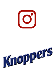 Instagram Icon zusammen mit dem Knoppers-Logo